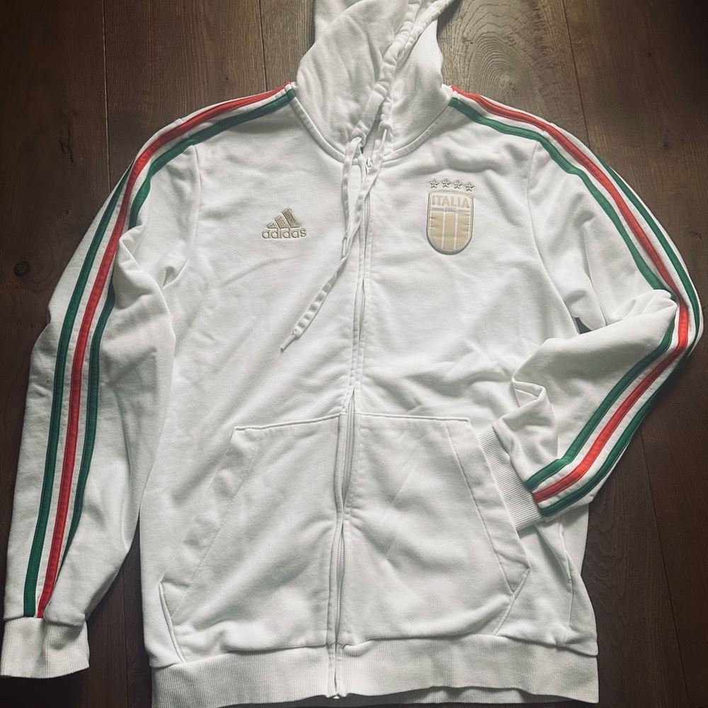 Adidas Italy Men’s full -zip White hoodie - Picture 8 of 15